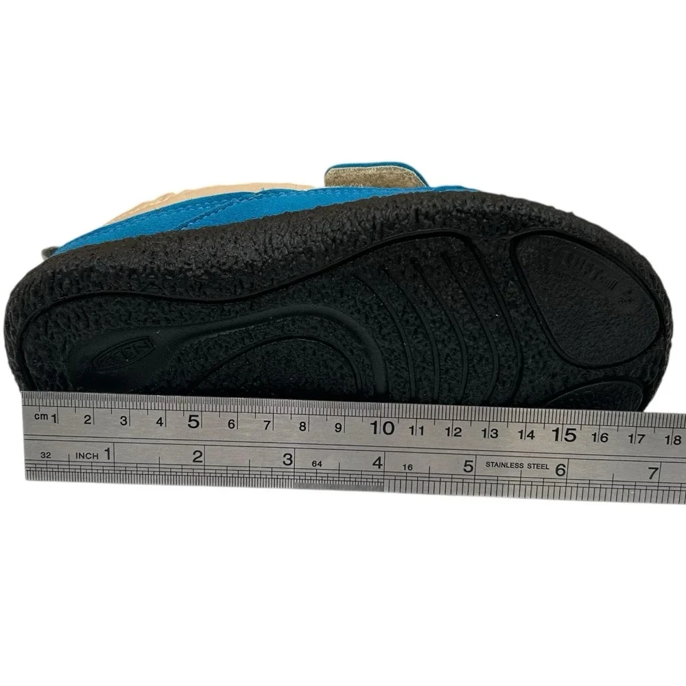 KEEN Howser Little Boys Faux Fur Lined Slippers Size 11 Blue-Beige Warm‎ Shoes